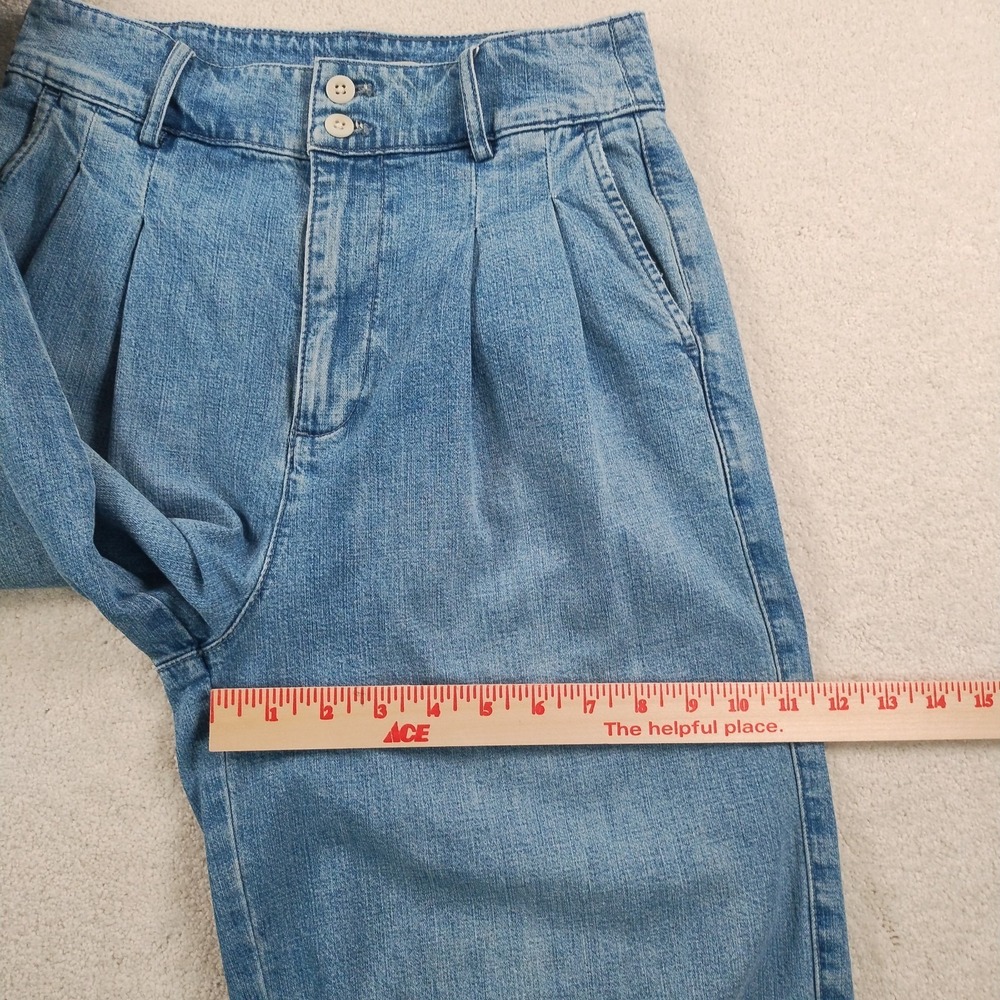 Madewell Pleated Wide-Leg Jeans Women's Size 2 Kinnon Wash Baggy Ankle Crop EUC - Picture 10 of 16